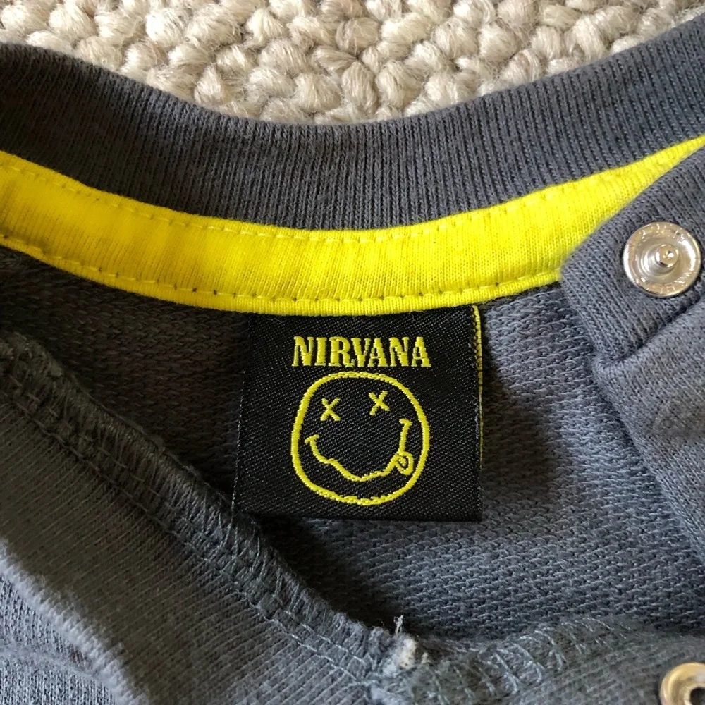 NIRVANA Baby Graphic Tee Charcoal Long Sleeve Band Top